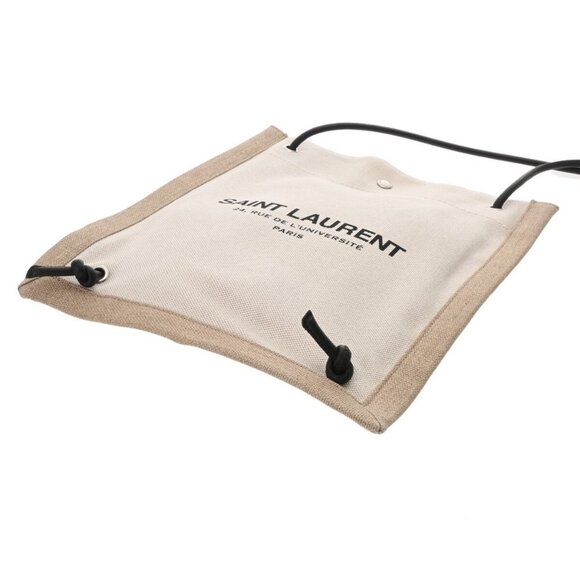 SAINT LAURENT Flat Crossbody Bag Beige/Black/Noir 710272 800000137599000